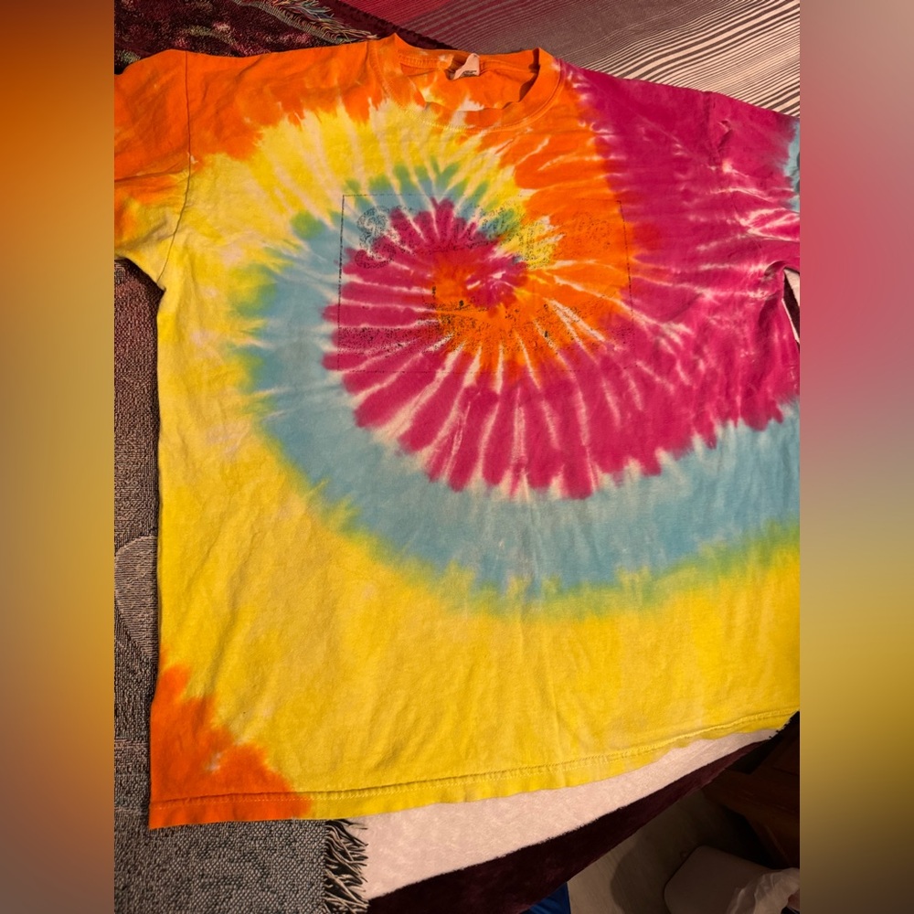 Anvil Pink and Yellow Short Sleeve Tee